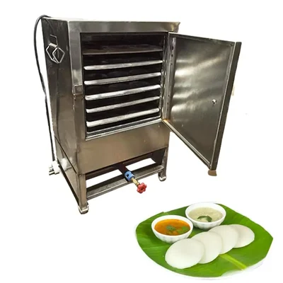 Commercial 6 tray Stainless Steel Electric and Gas Operated Idli Steamer Machine 72 pcs, 3KW